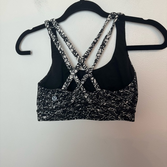 LULULEMON Energy Bra Ice Breaker Black Speckled Print Size 6 - Picture 6 of 8